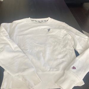 White variety crew neck sweatshirt